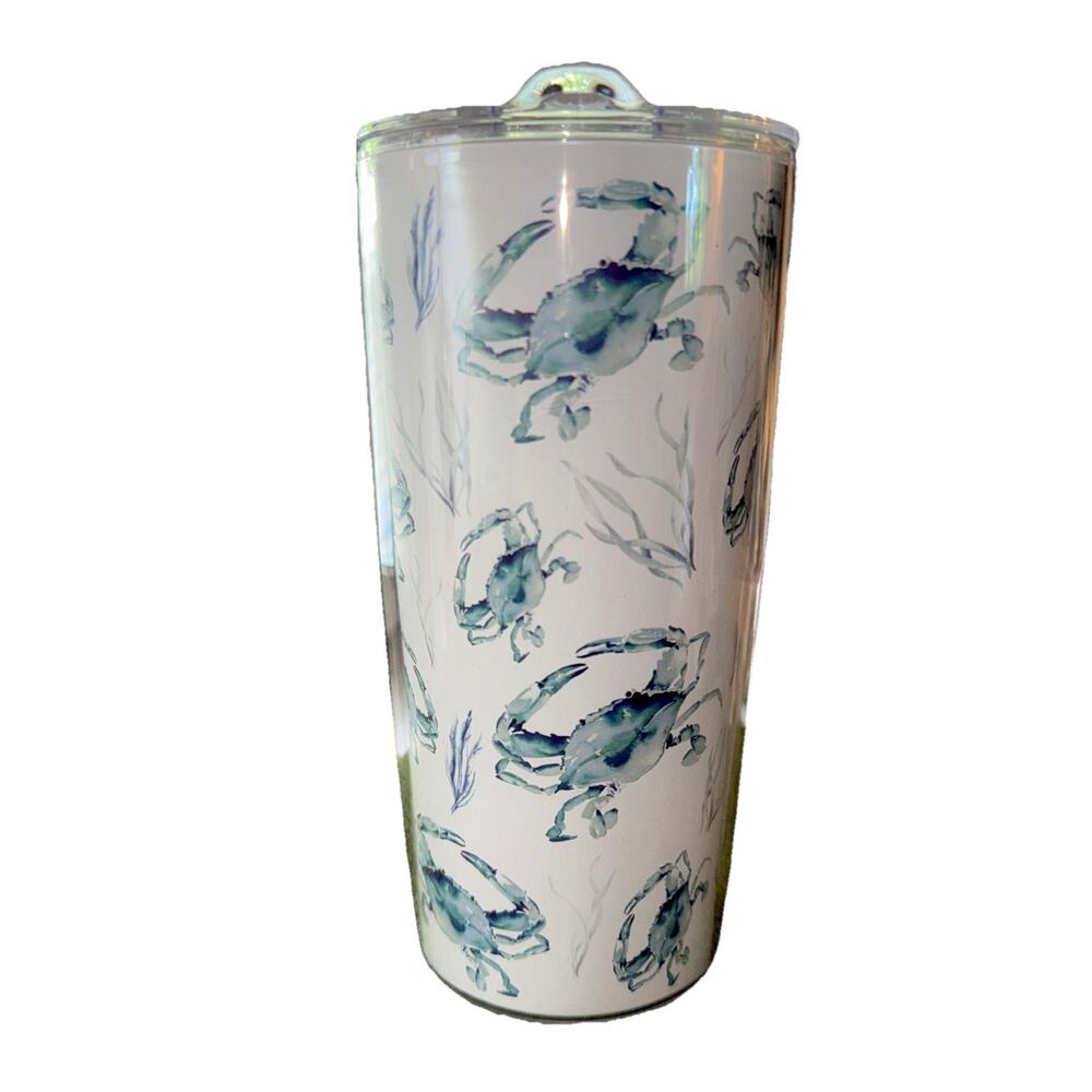 20 Fl Oz—7”x3.25”—Blue Crab Themed Sealed Mug—NEW—SHIPS IN 24 HOURS—